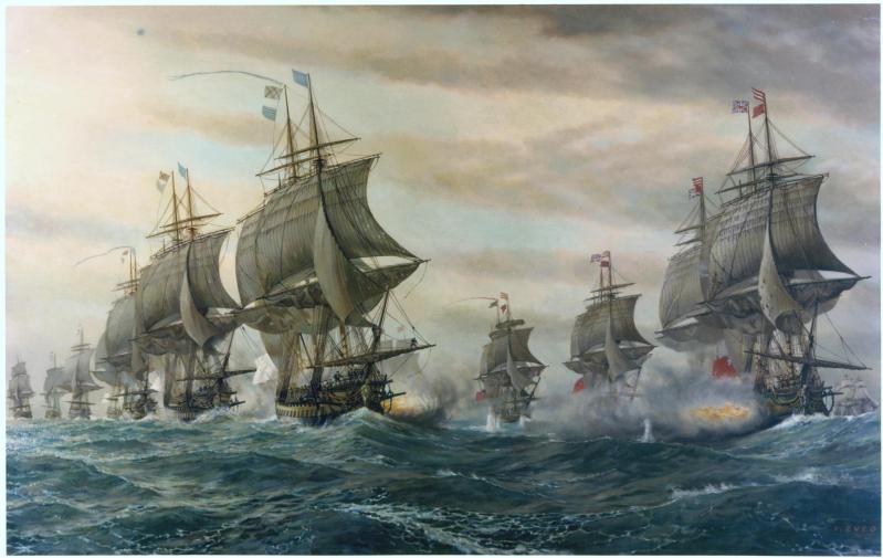 Bataille de la baie de Chesapeake, le 5 septembre 1781. Par V. Zveg (1962).