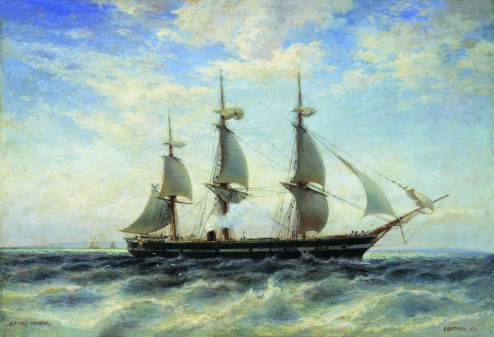La frégate Svetlana. Par Alexander Beggrov. Musée central de la Marine de Guerre de Saint-Pétersbourg.