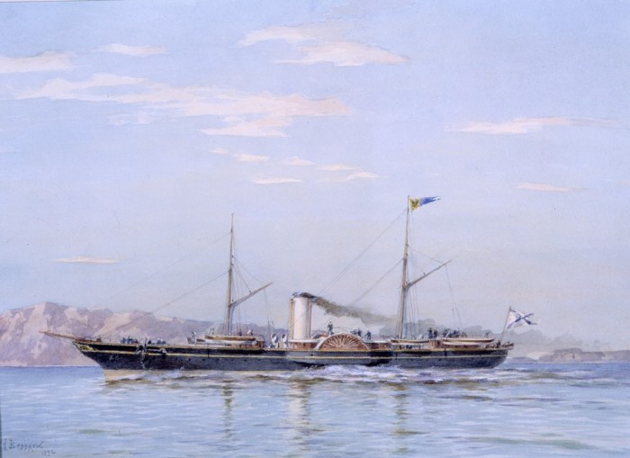 Le yacht Standart (1858-1879). Par Alexander Beggrov. Musée central de la Marine de Guerre de Saint-Pétersbourg.