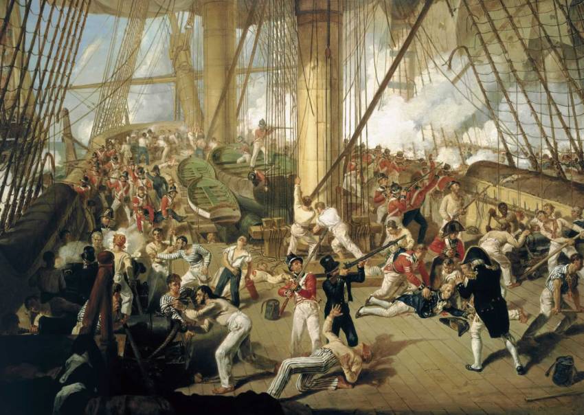 The Fall of Nelson. Par Dighton. The National Maritime Museum, Londres.